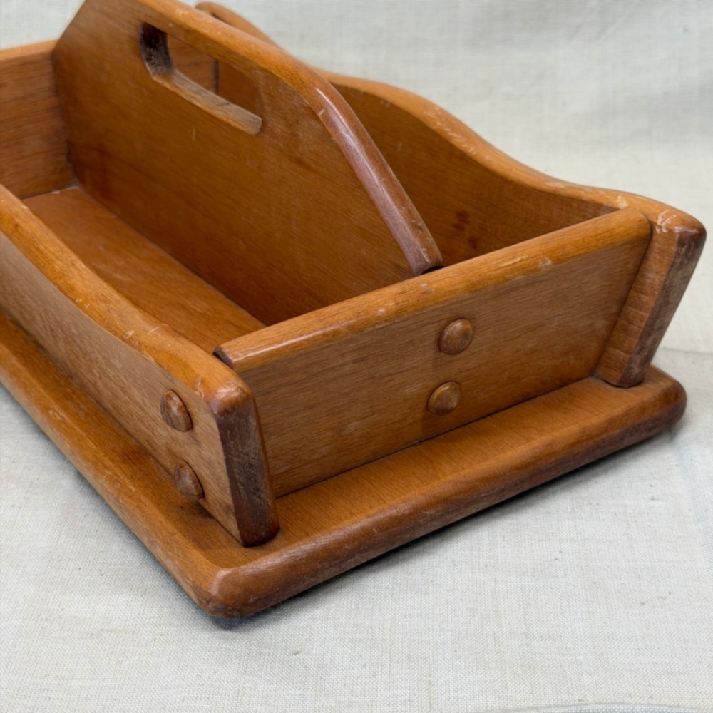 Vintage Wooden Mail Organizer Desktop Entryway Catchall Office Storage - Picture 6 of 11
